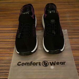 Comfort Wear Ortho Stretch Cushion Shoes- Black / Purple